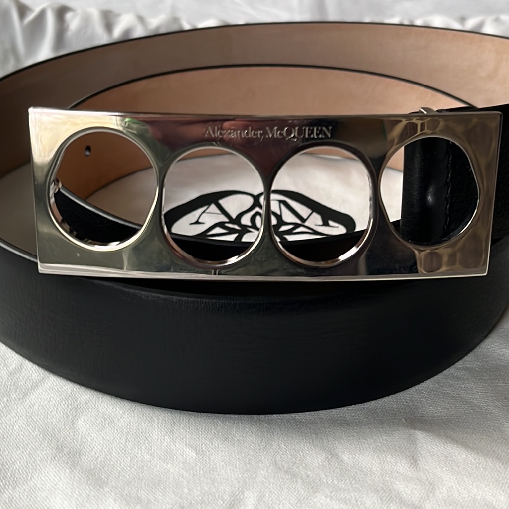 Alexander Mcqueen The Grip Leather Belt Size 95 Brand New
